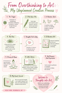 From Overthinking to Art: My Unplanned Creative Process from thought to art flowchart